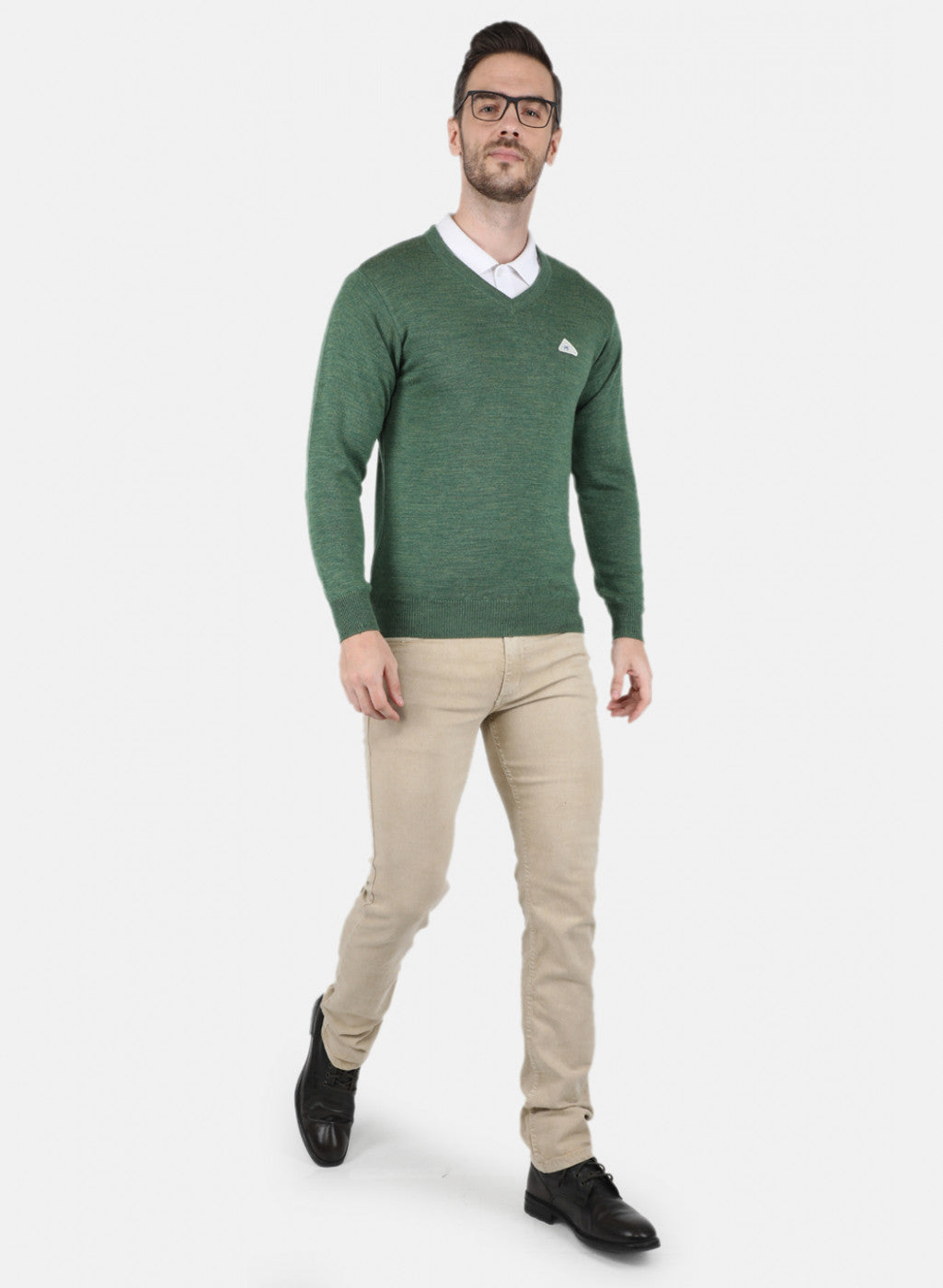 Men Green Solid Pullover