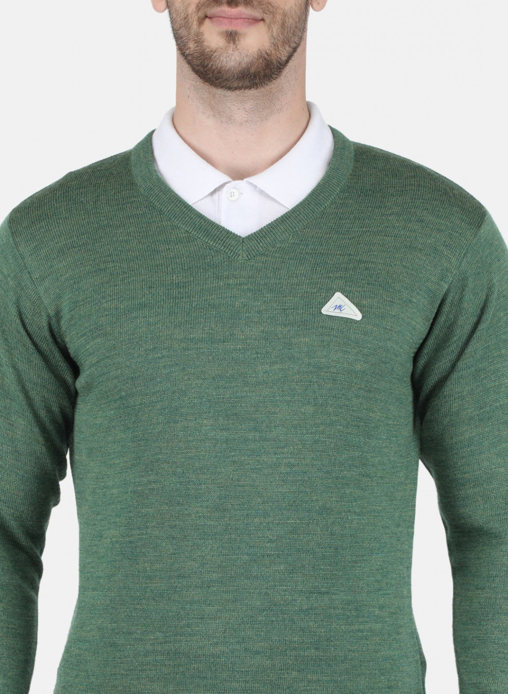 Men Green Solid Pullover