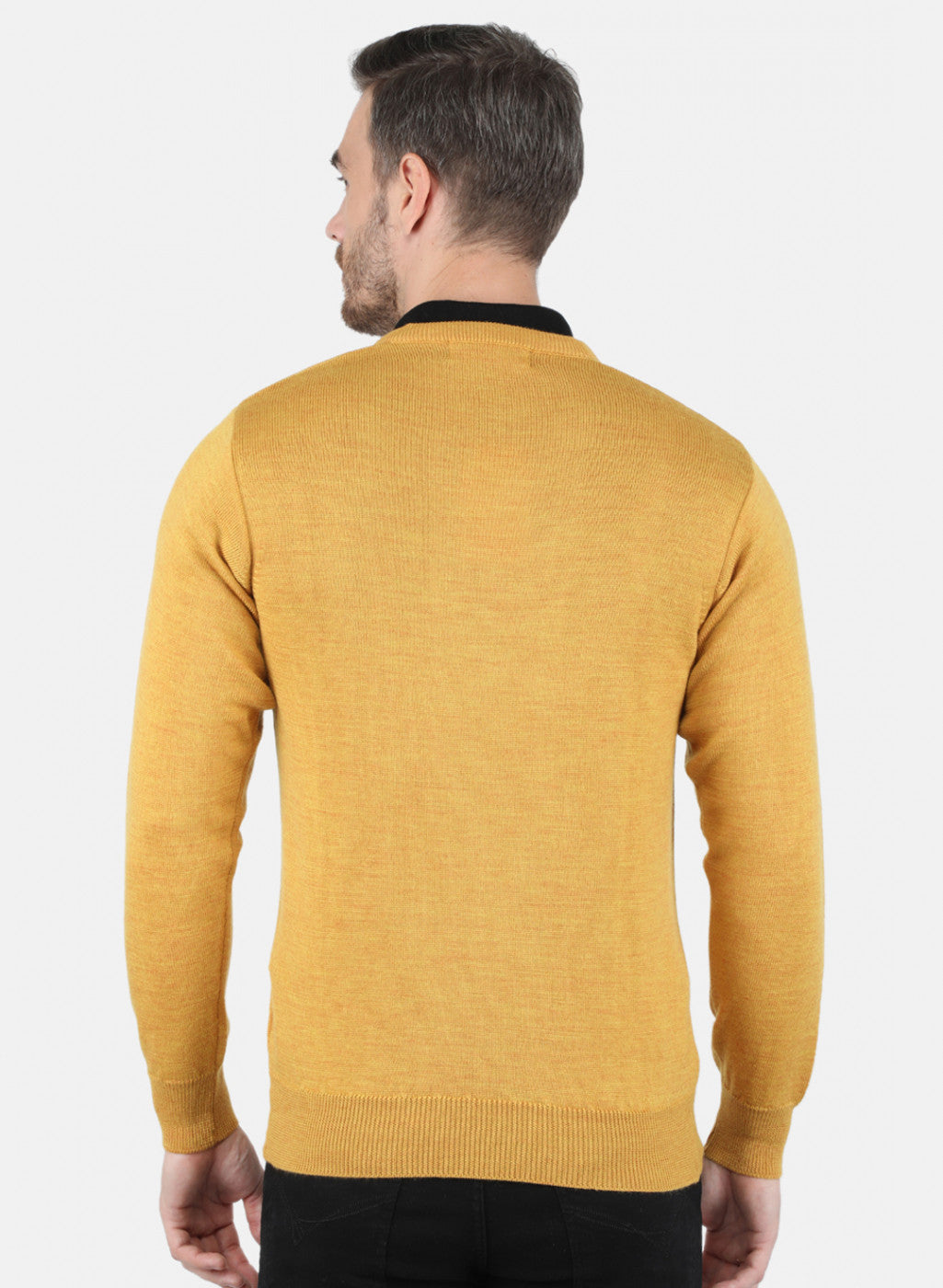 Men Yellow Solid Pullover