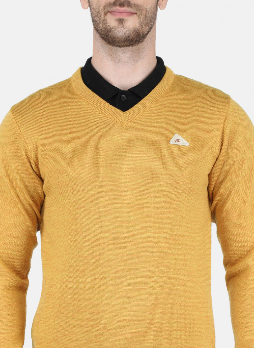 Men Yellow Solid Pullover