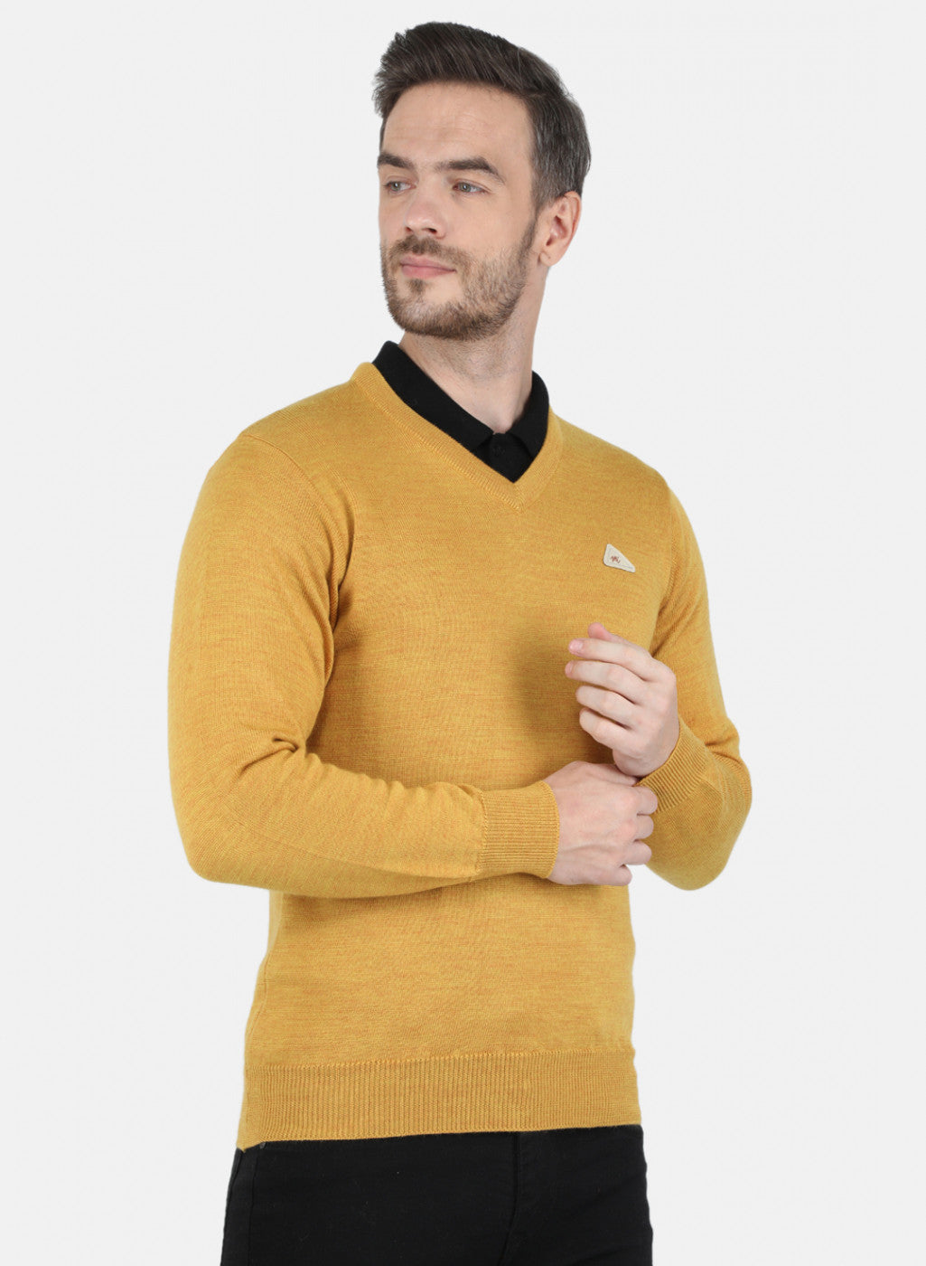 Men Yellow Solid Pullover