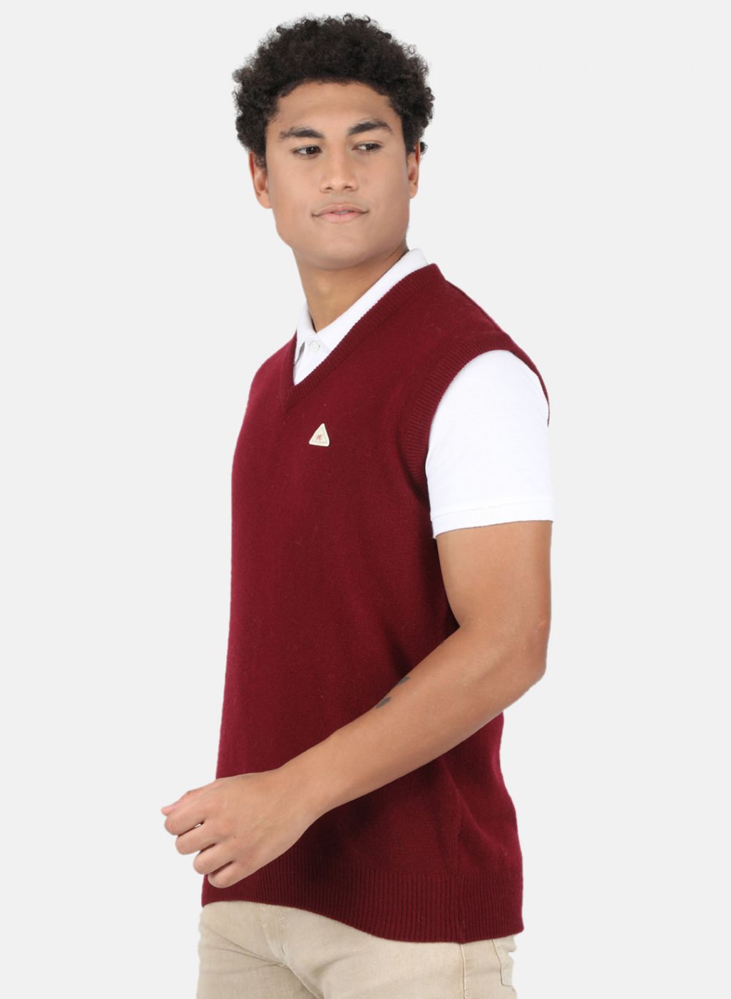 Men Maroon Solid Sweater