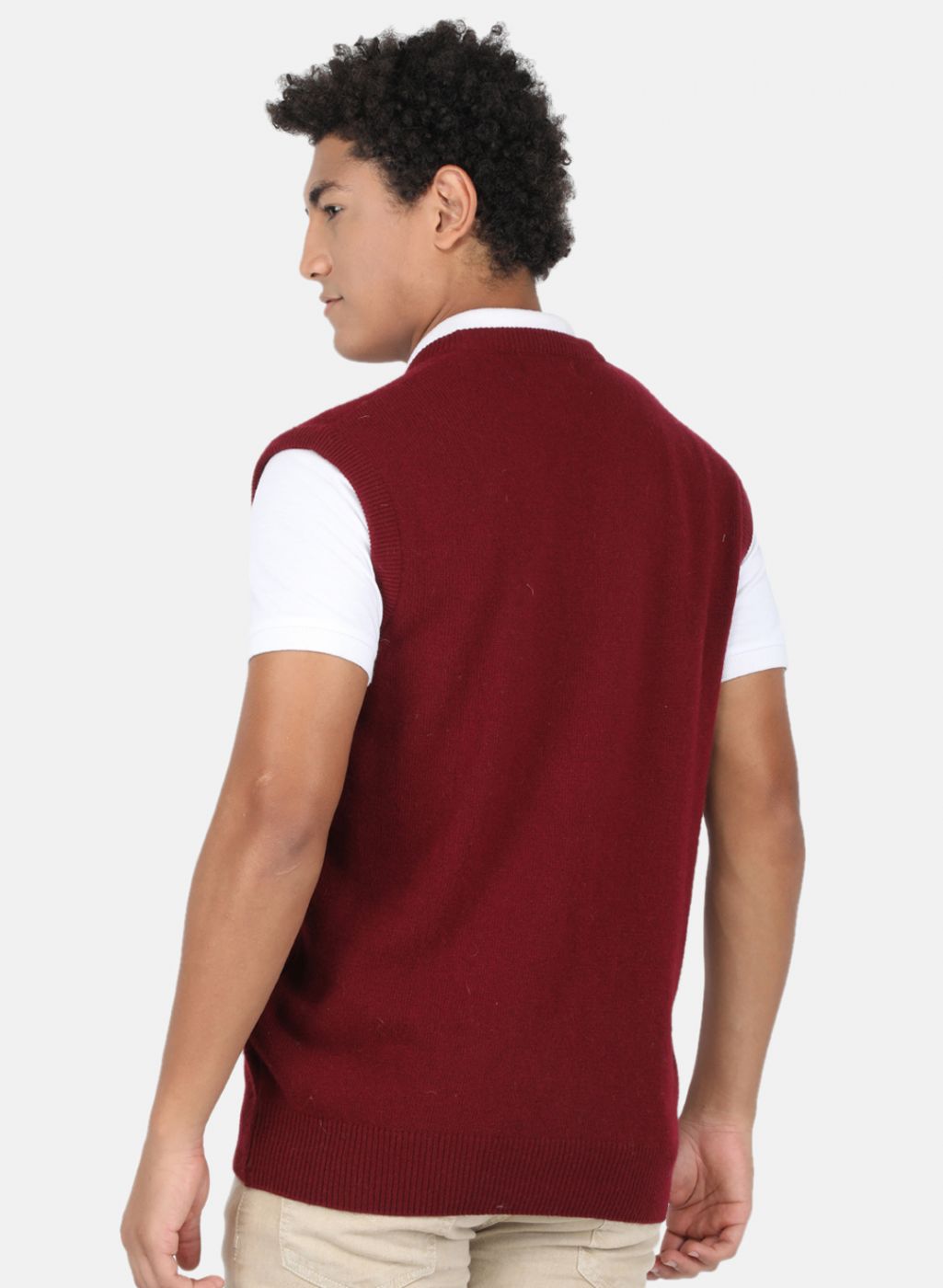 Men Maroon Solid Sweater