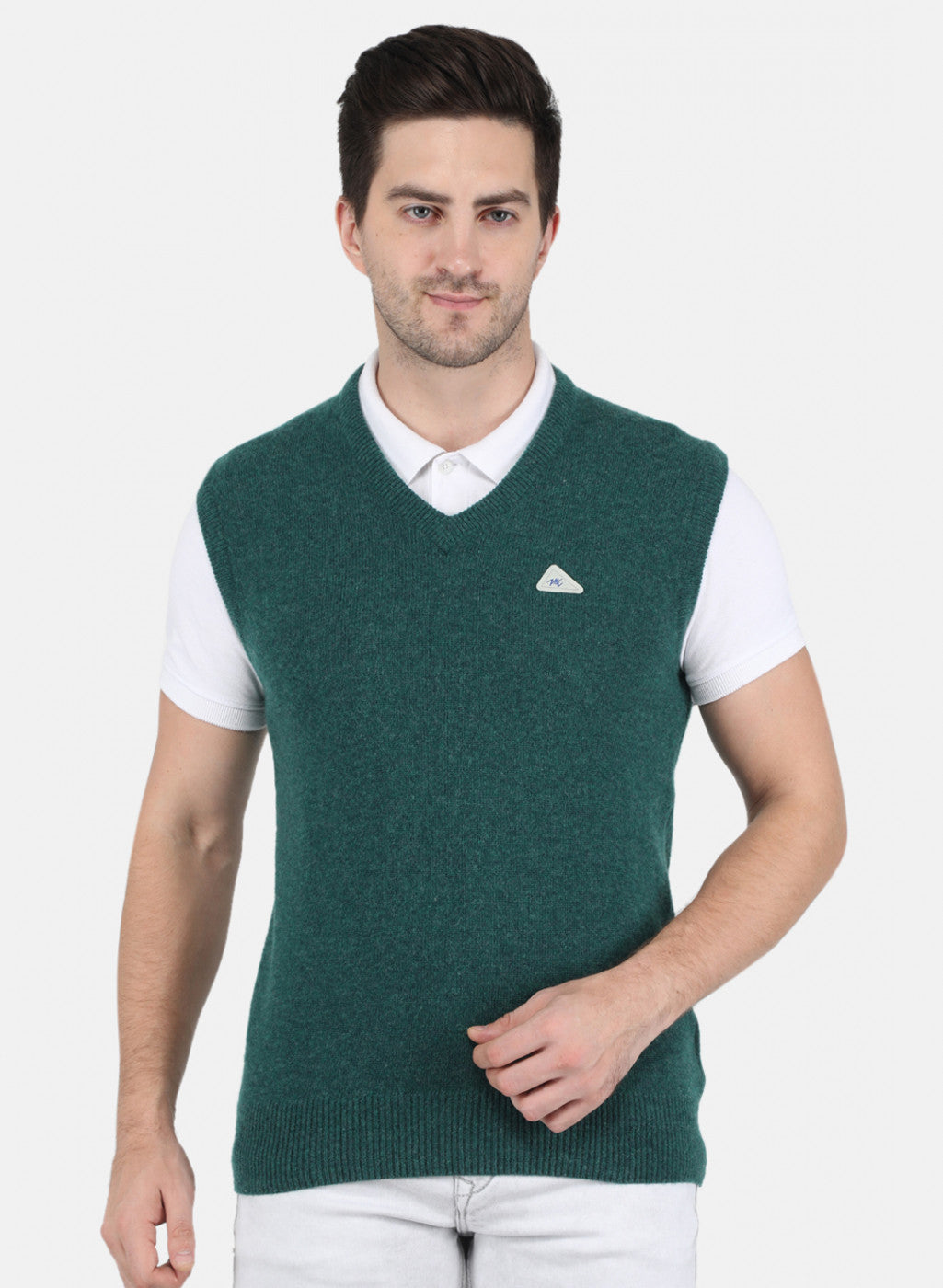 Men Green Solid Sweater