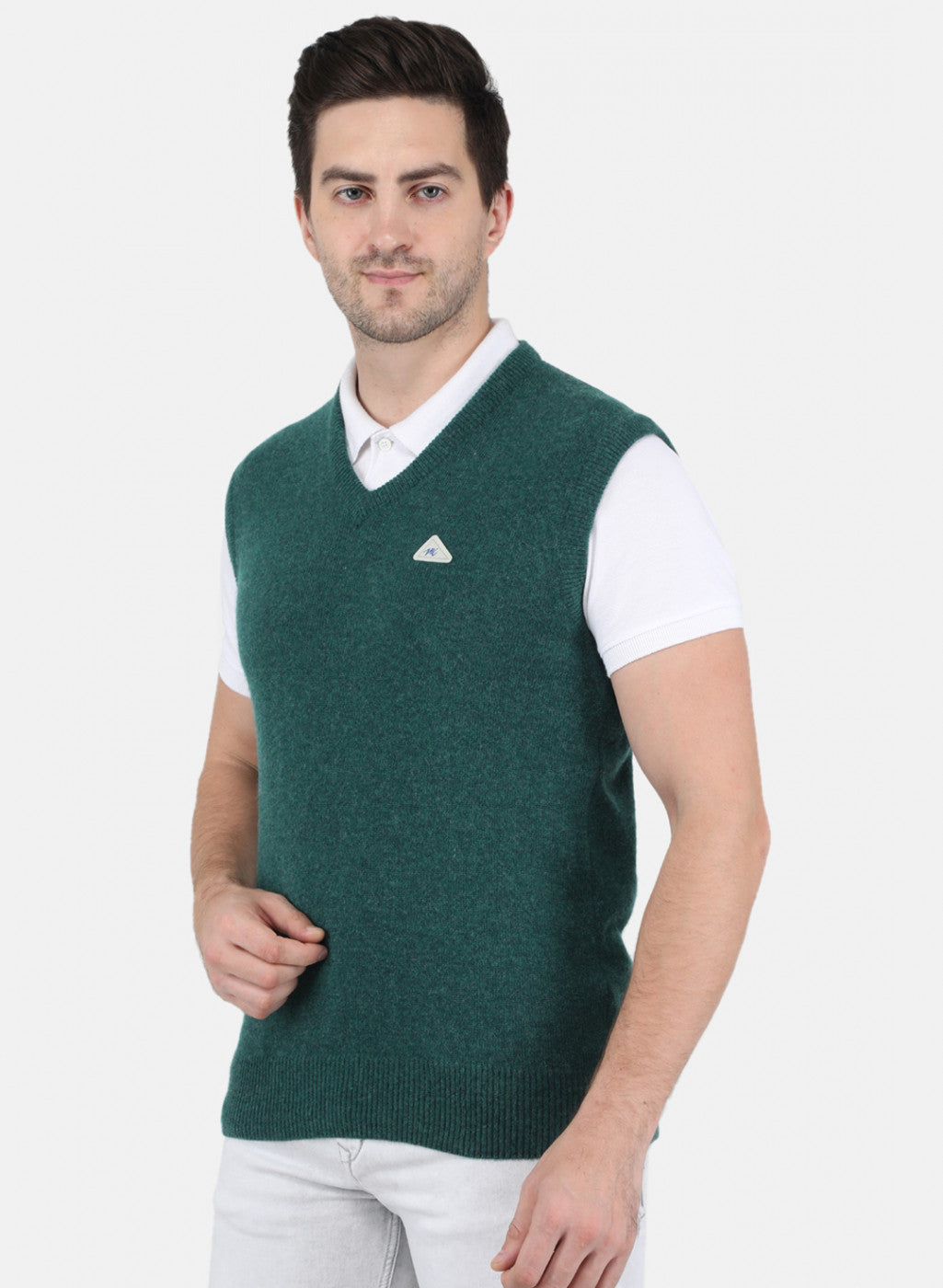 Men Green Solid Sweater