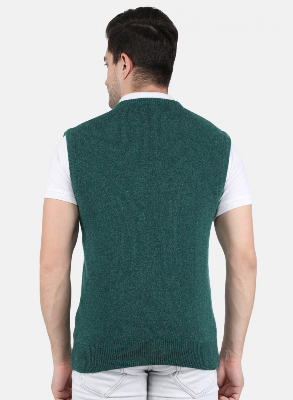 Men Green Solid Sweater