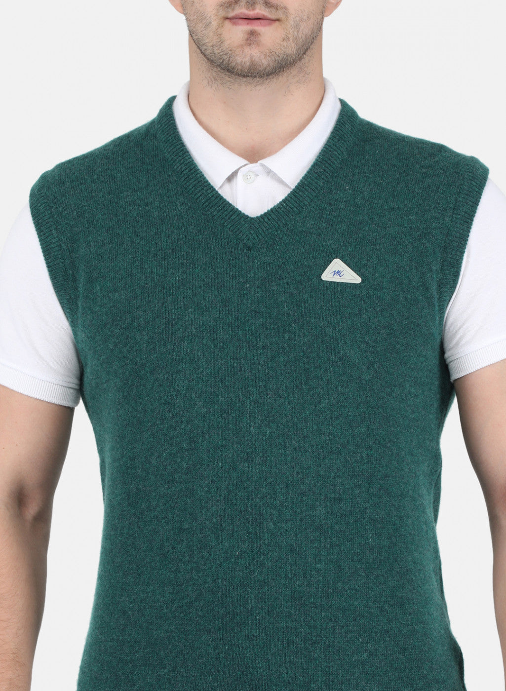 Men Green Solid Sweater