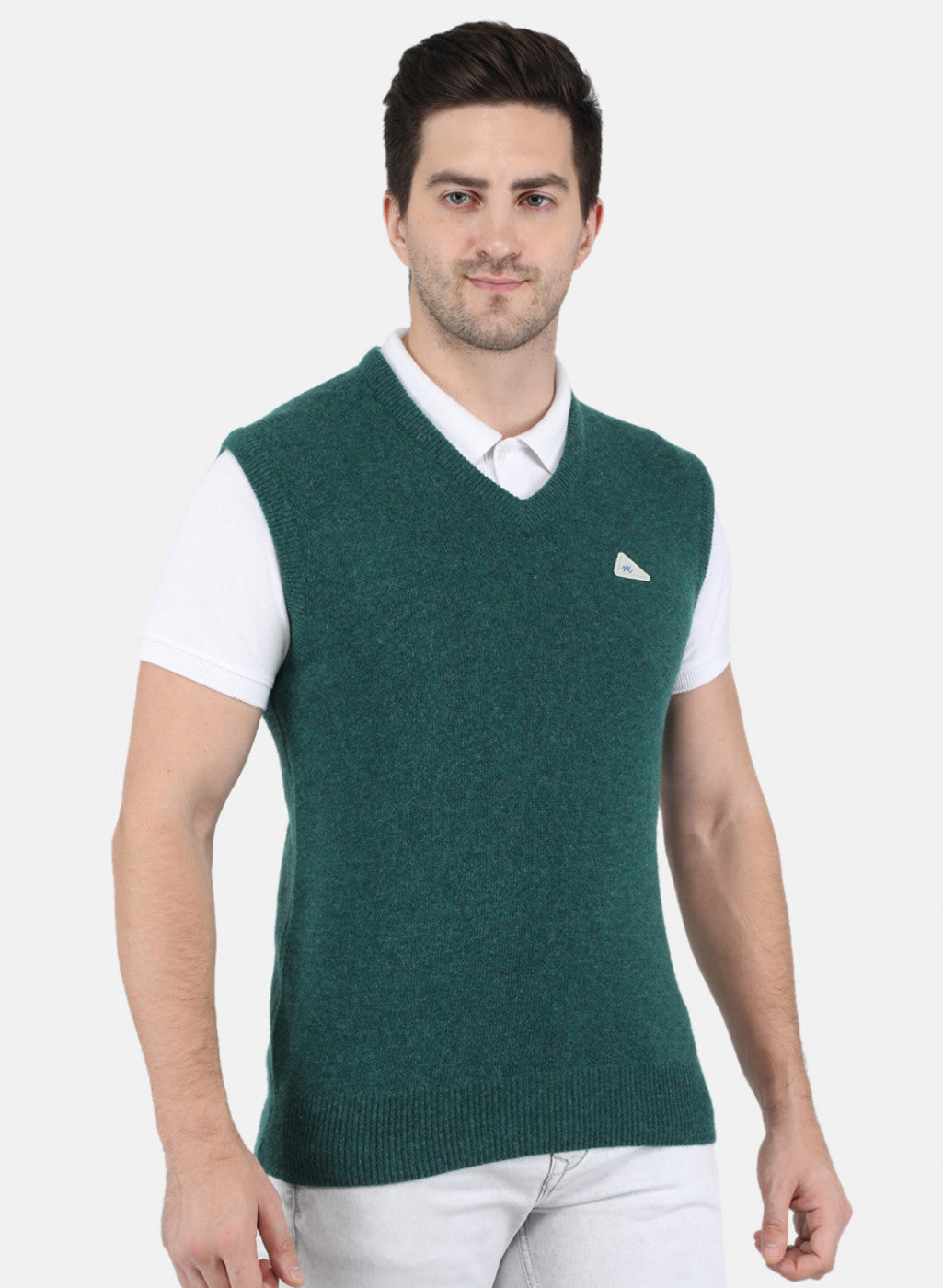 Men Green Solid Sweater