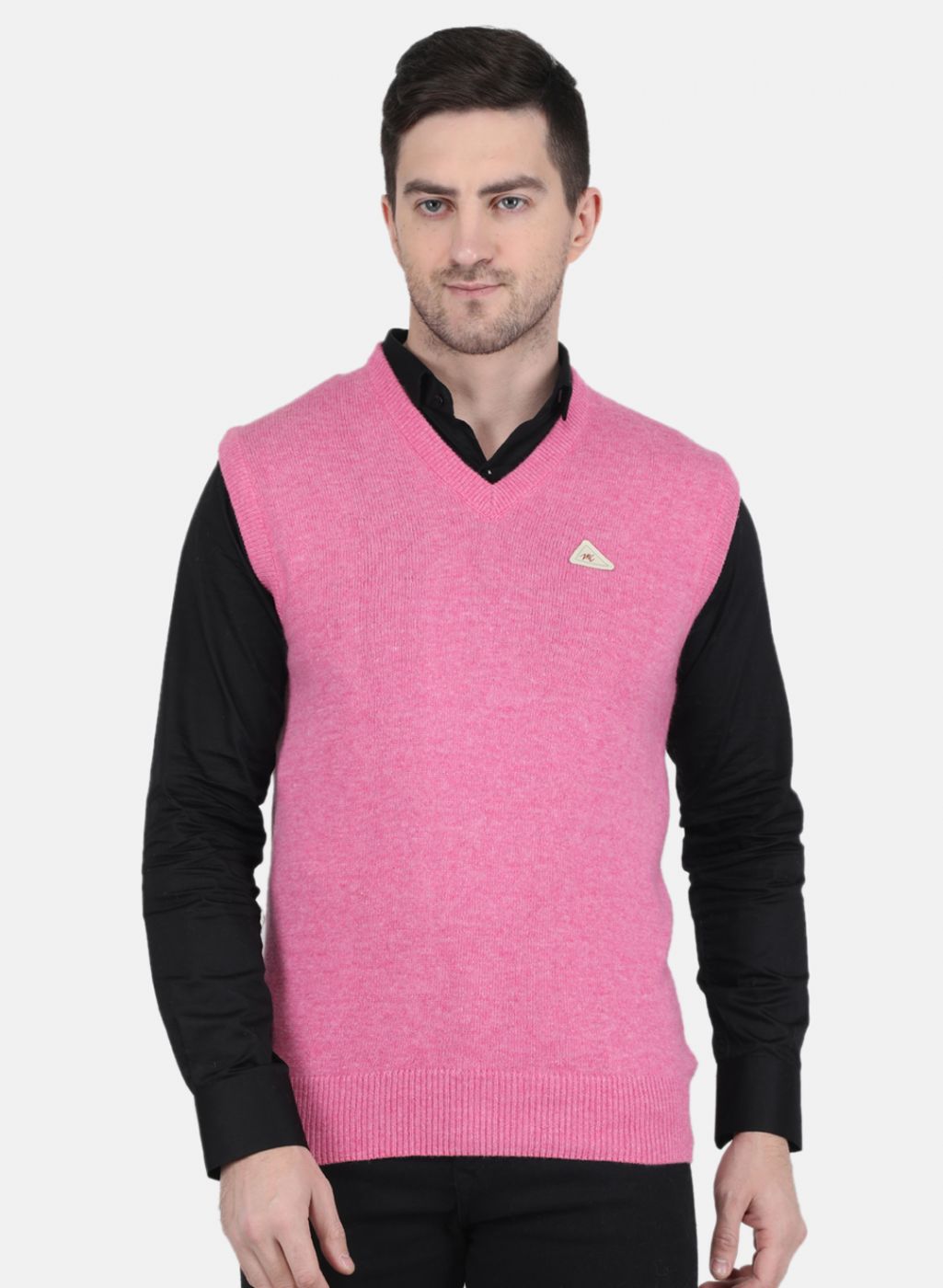 Men Pink Solid Sweater