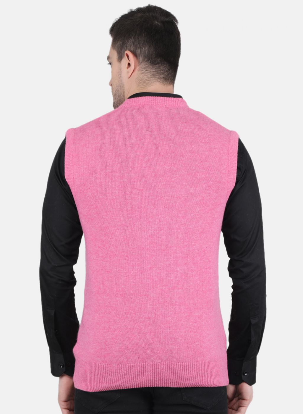 Men Pink Solid Sweater