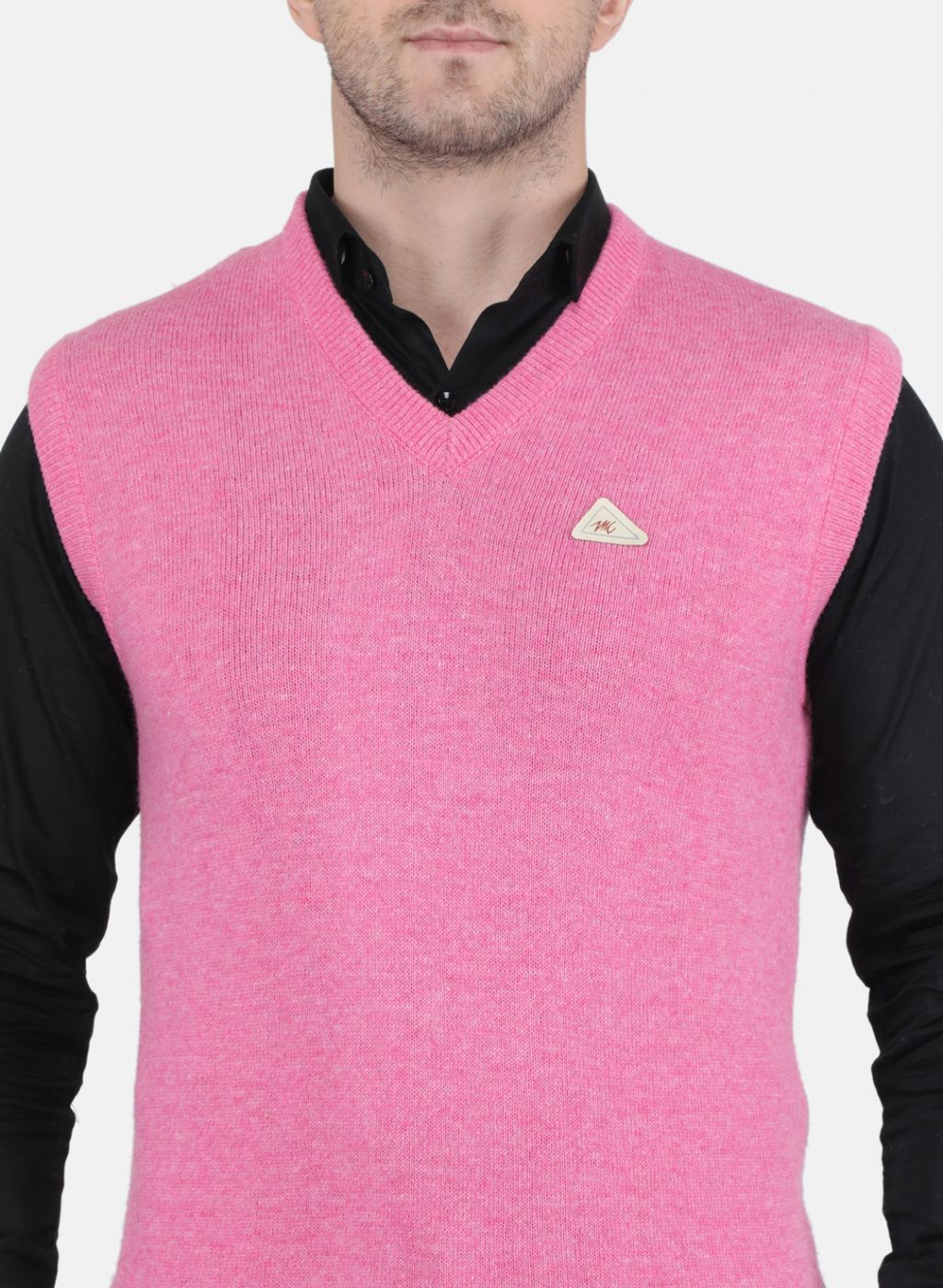 Men Pink Solid Sweater