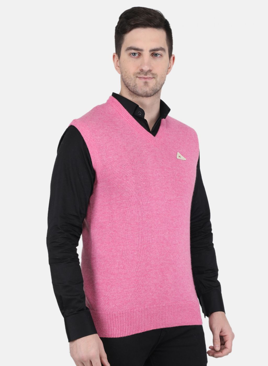 Men Pink Solid Sweater