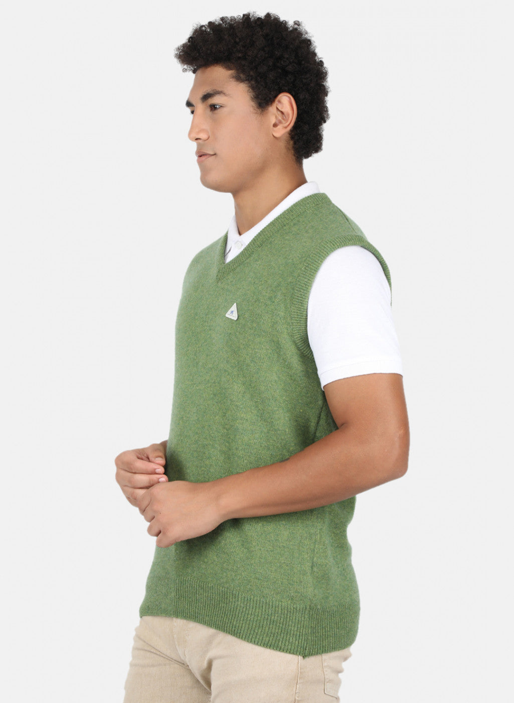 Men Green Solid Sweater