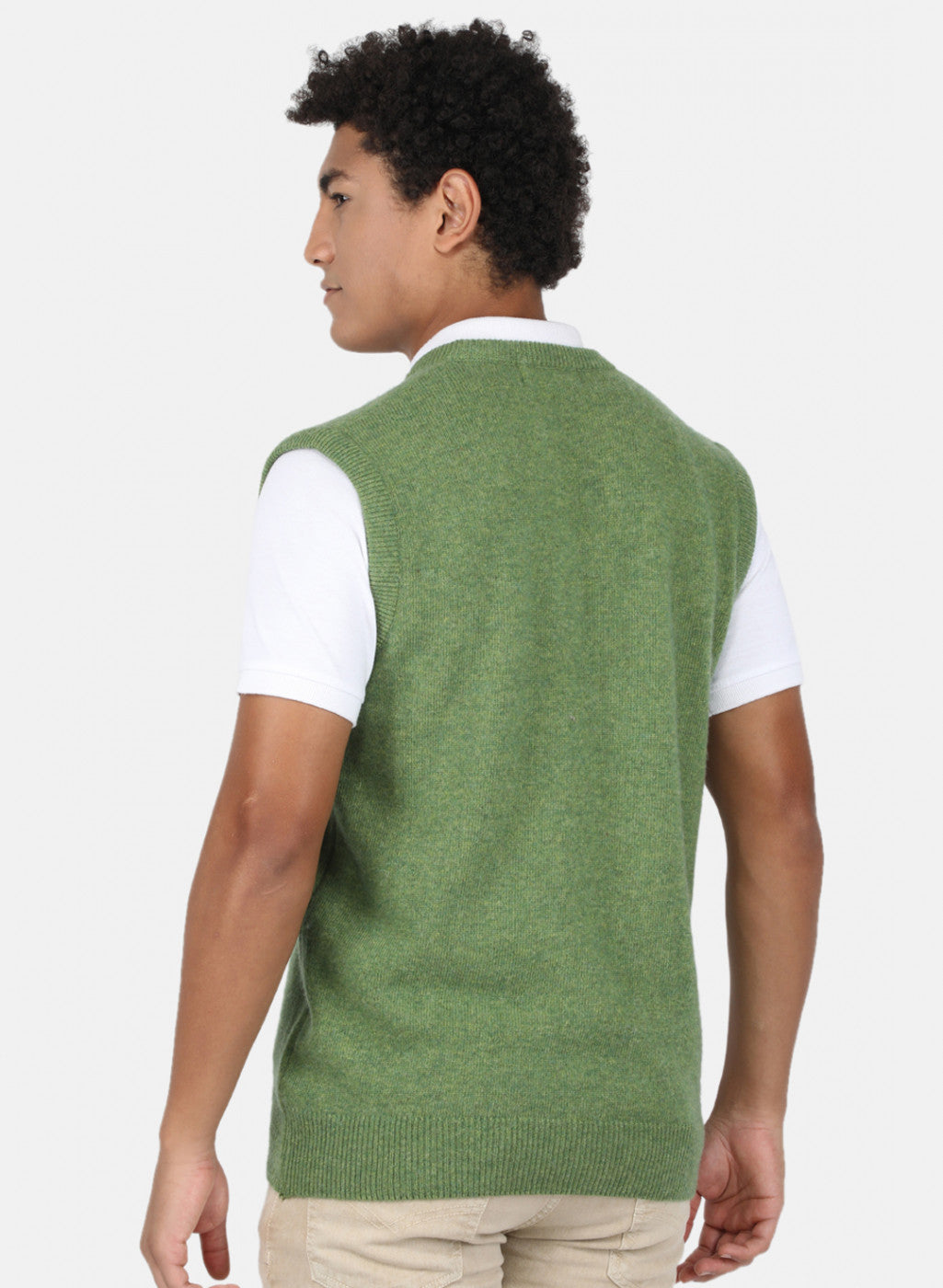 Men Green Solid Sweater