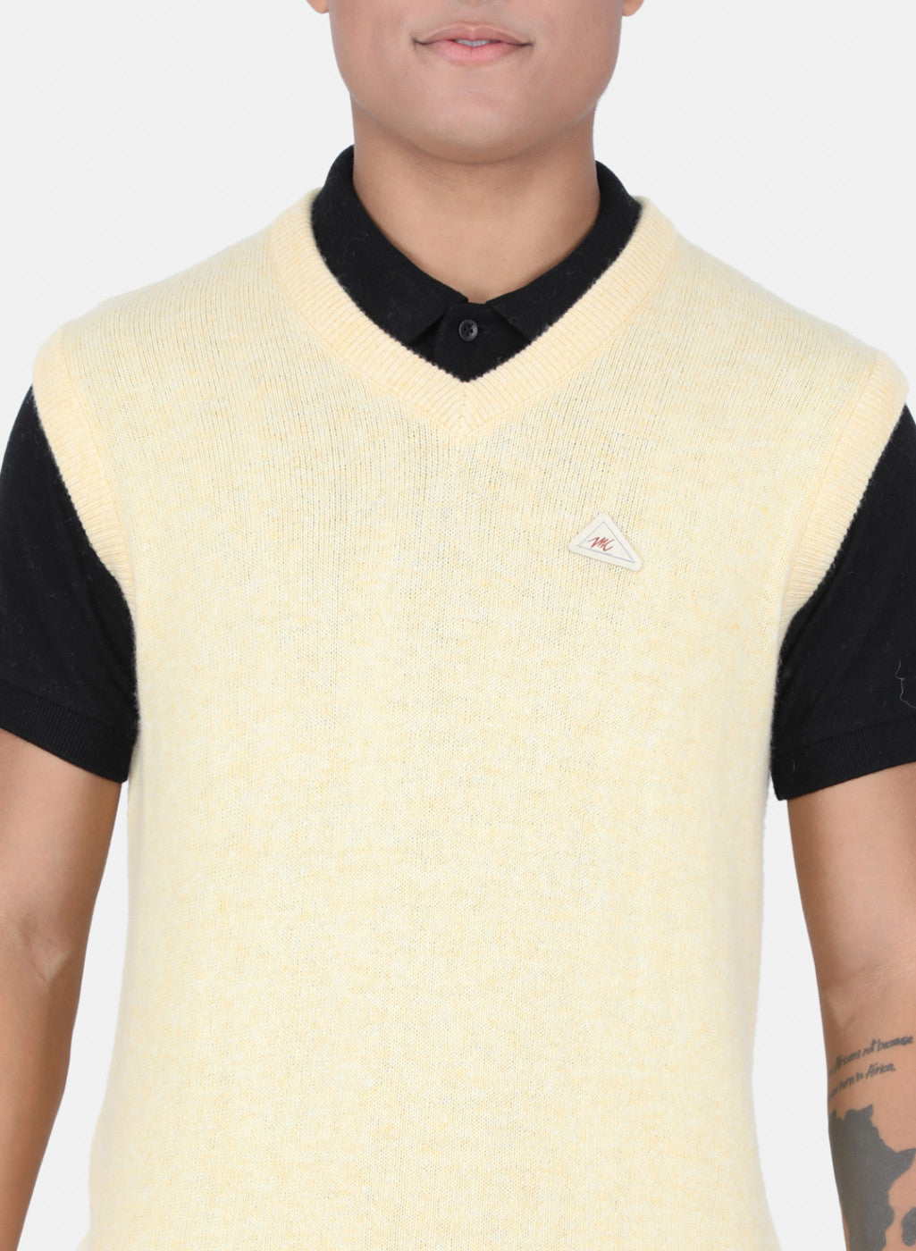 Men Beige Solid Sweater