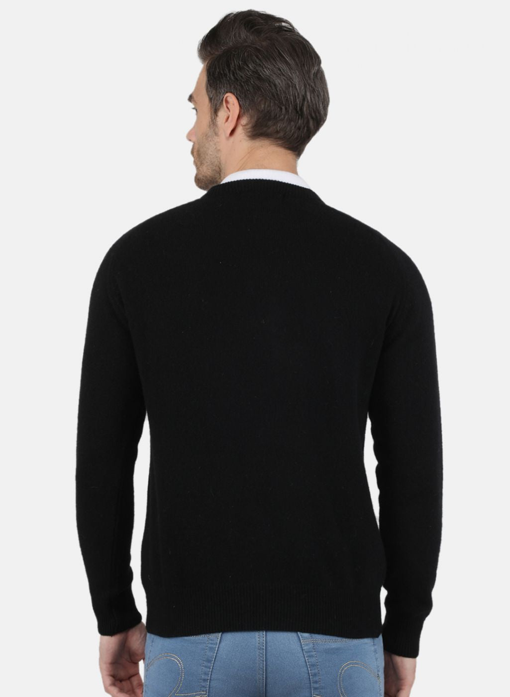 Men Black Solid Pullover