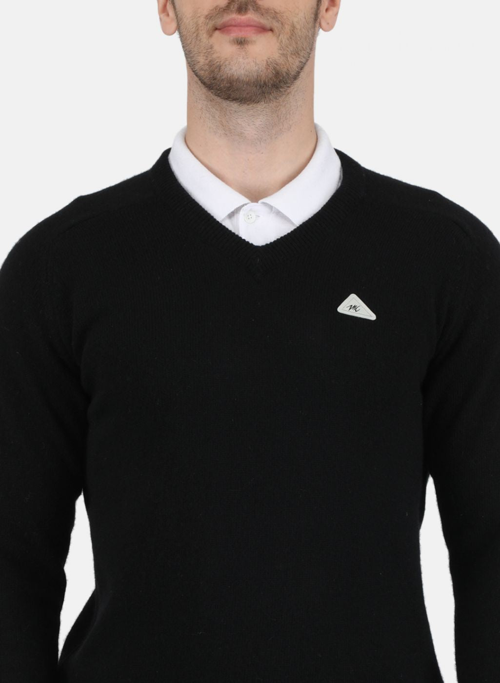 Men Black Solid Pullover