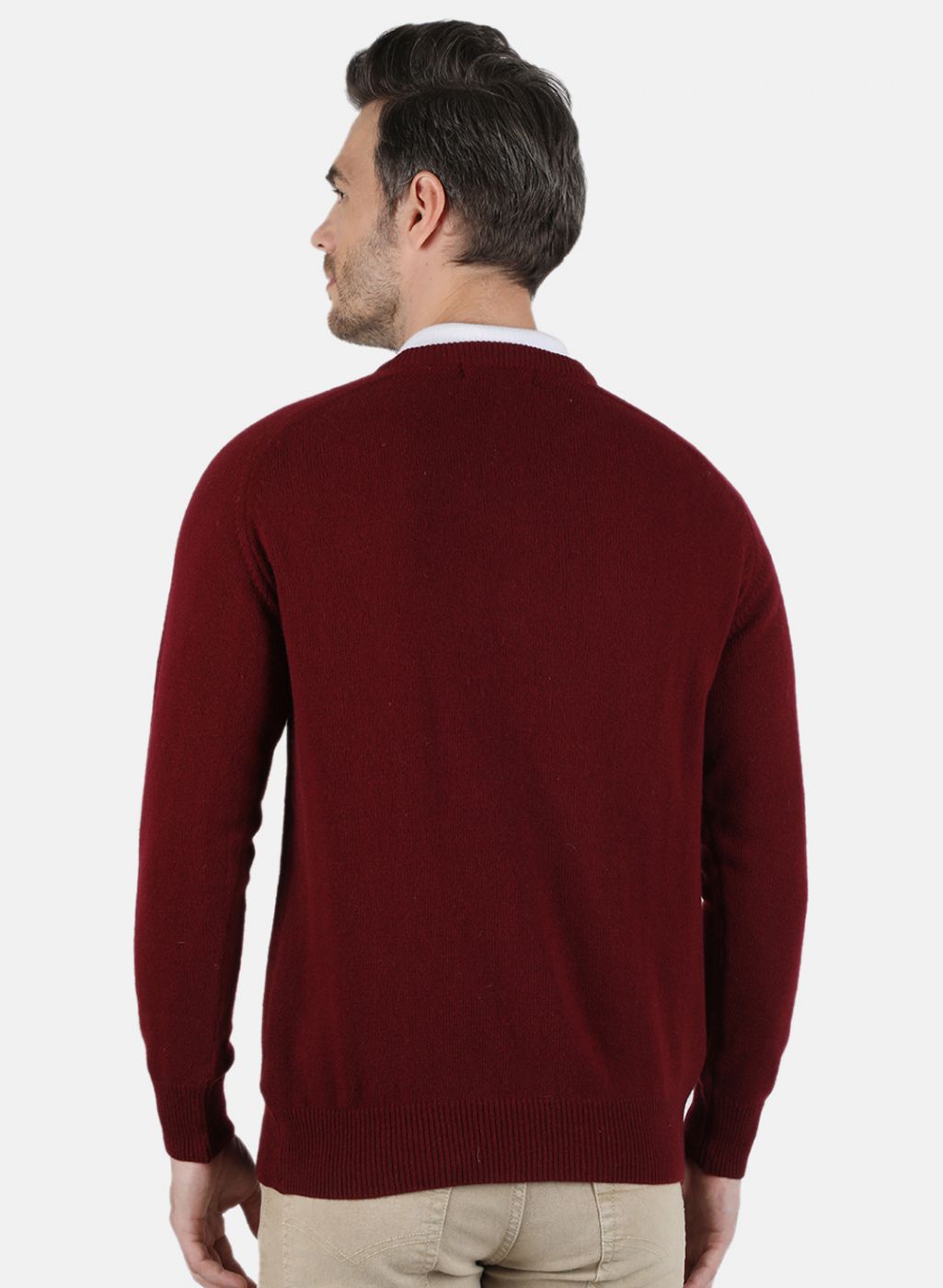 Men Maroon Solid Pullover