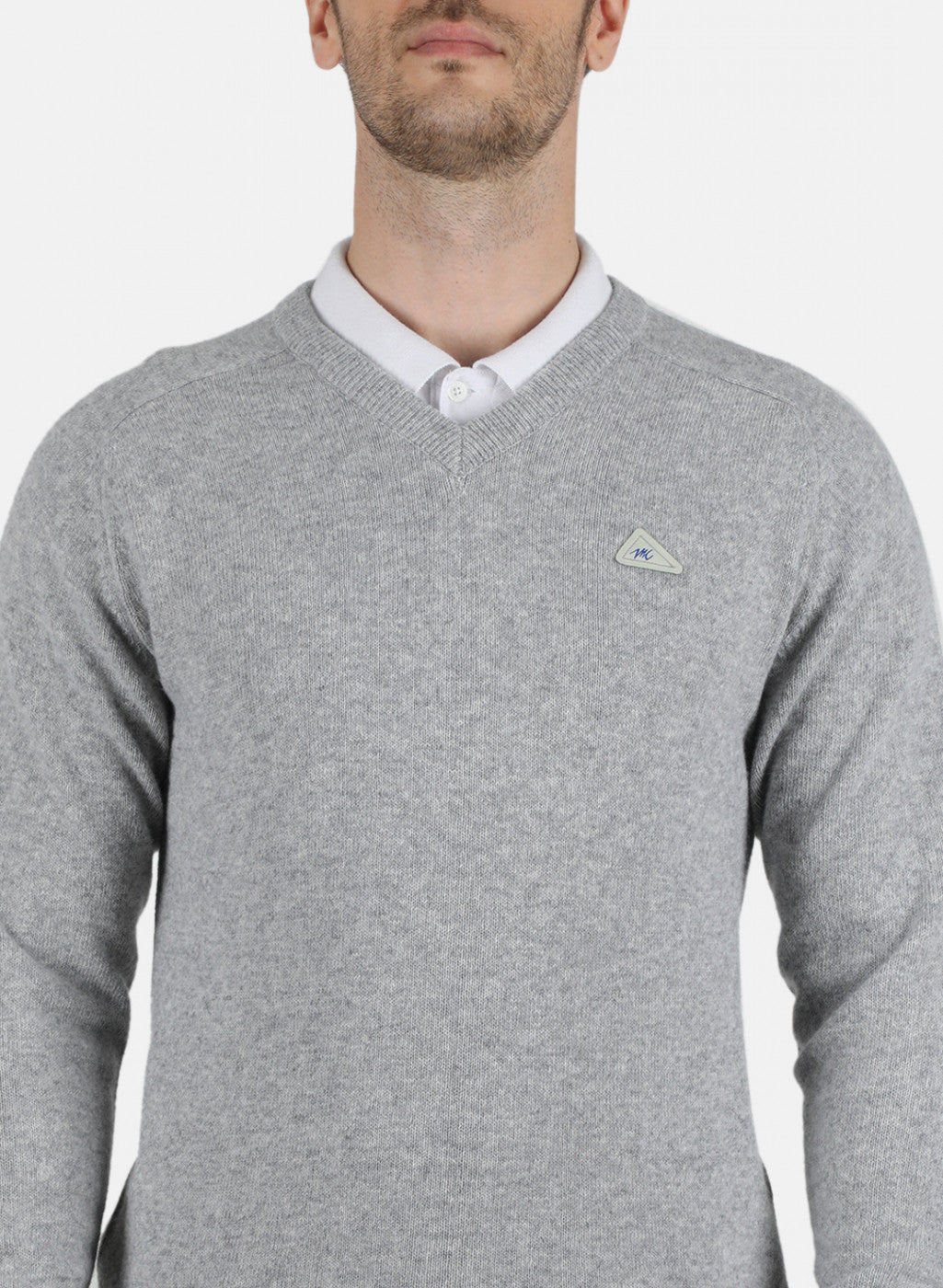 Men Grey Solid Pullover