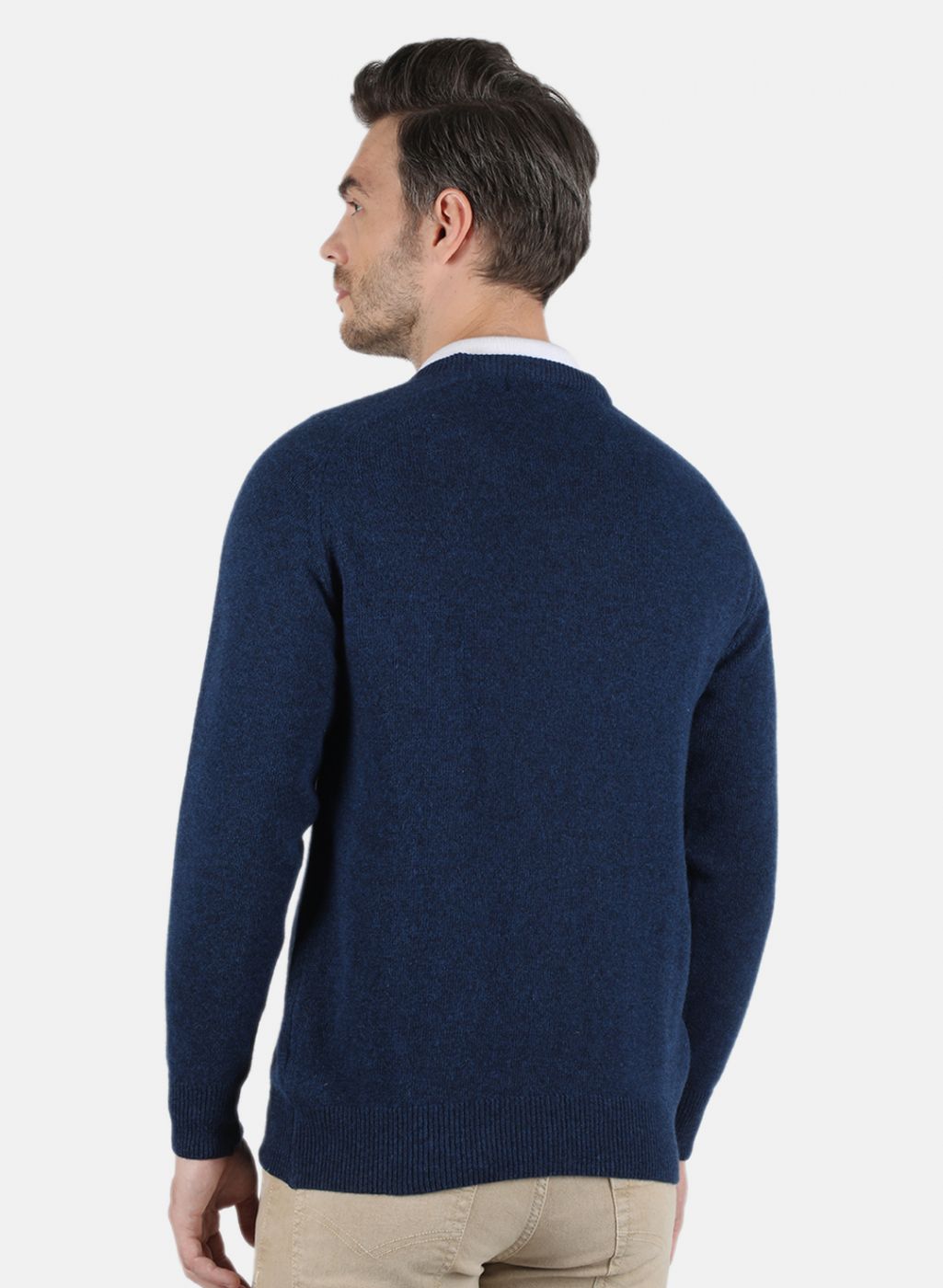 Men Blue Solid Pullover