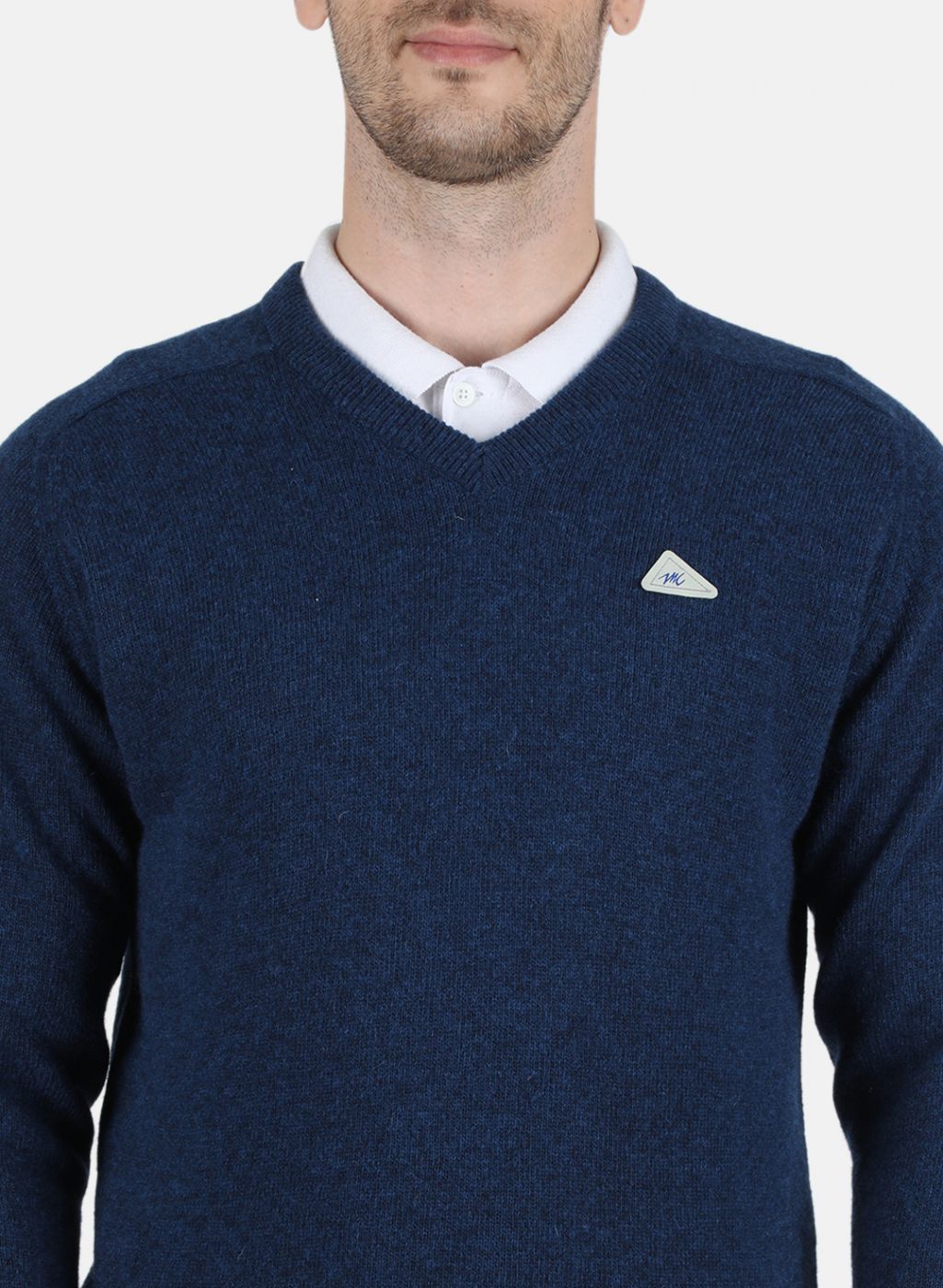 Men Blue Solid Pullover