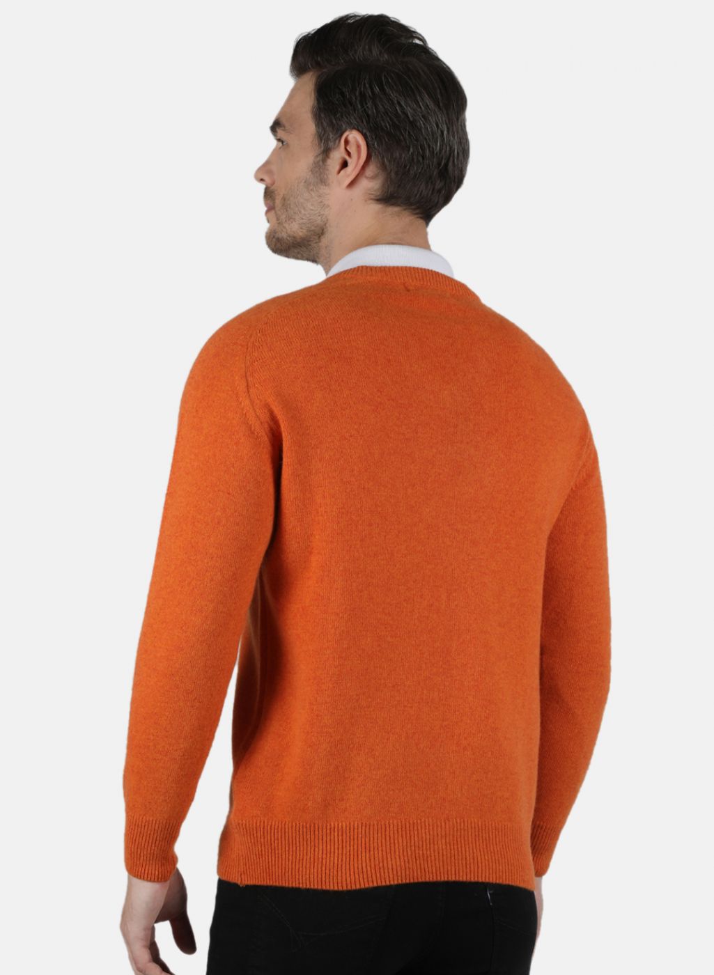 Men Orange Solid Pullover