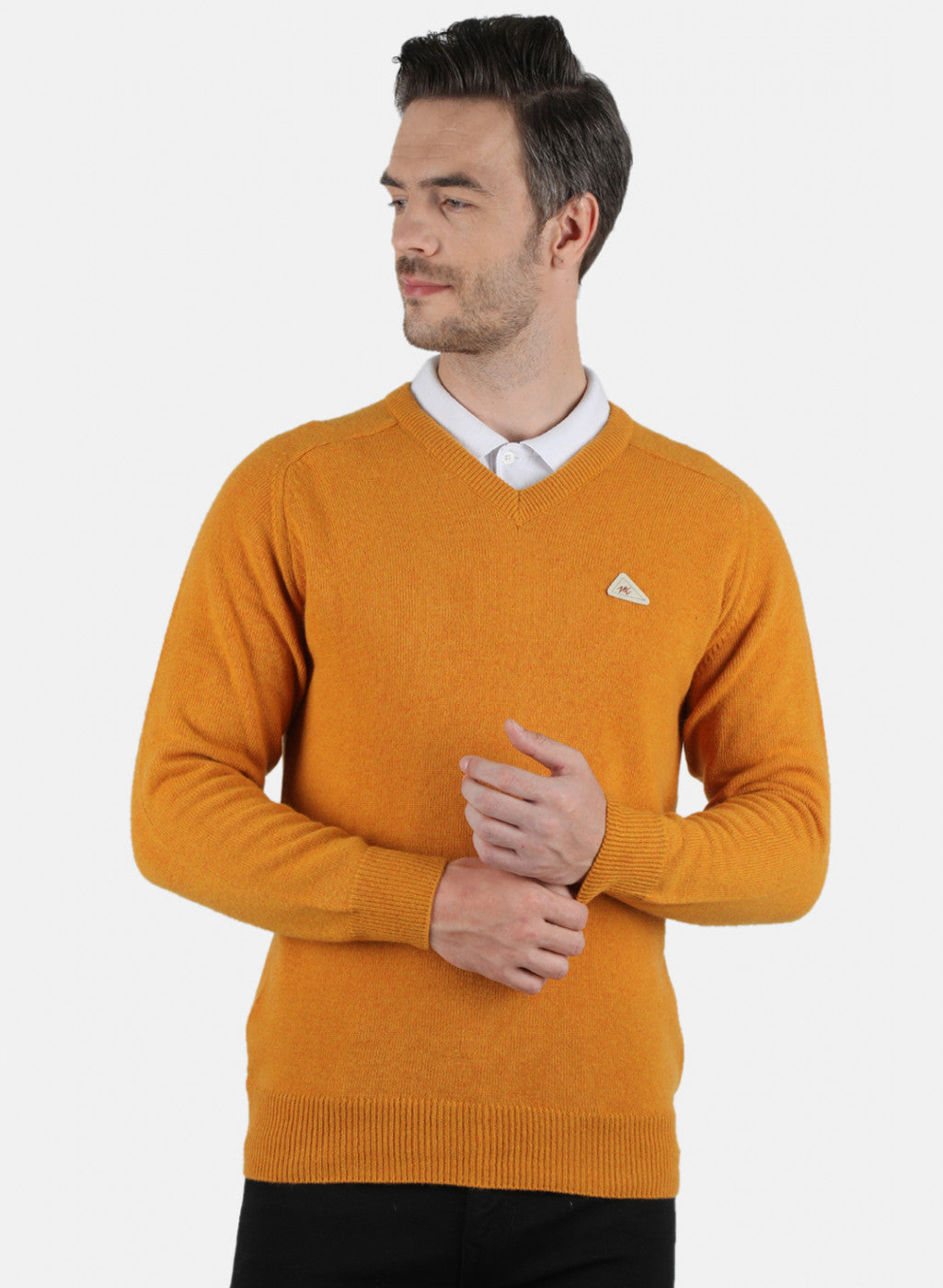 Men Yellow Solid Pullover