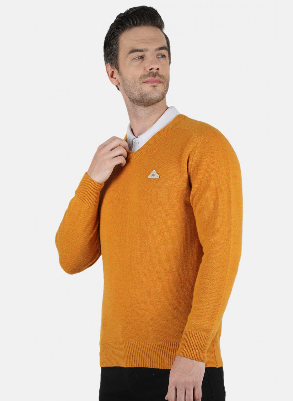 Men Yellow Solid Pullover