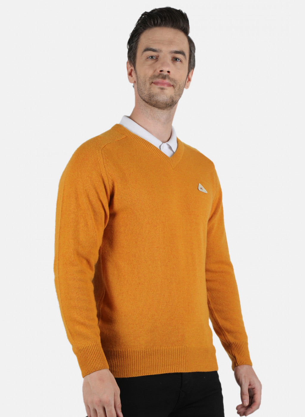 Men Yellow Solid Pullover