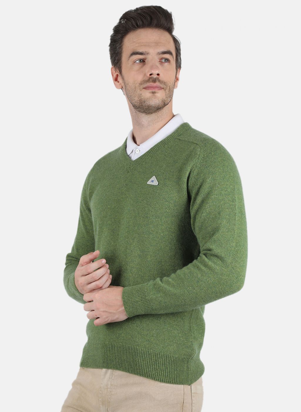 Men Green Solid Pullover