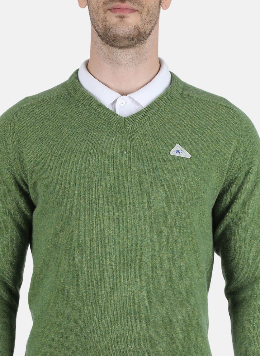 Men Green Solid Pullover