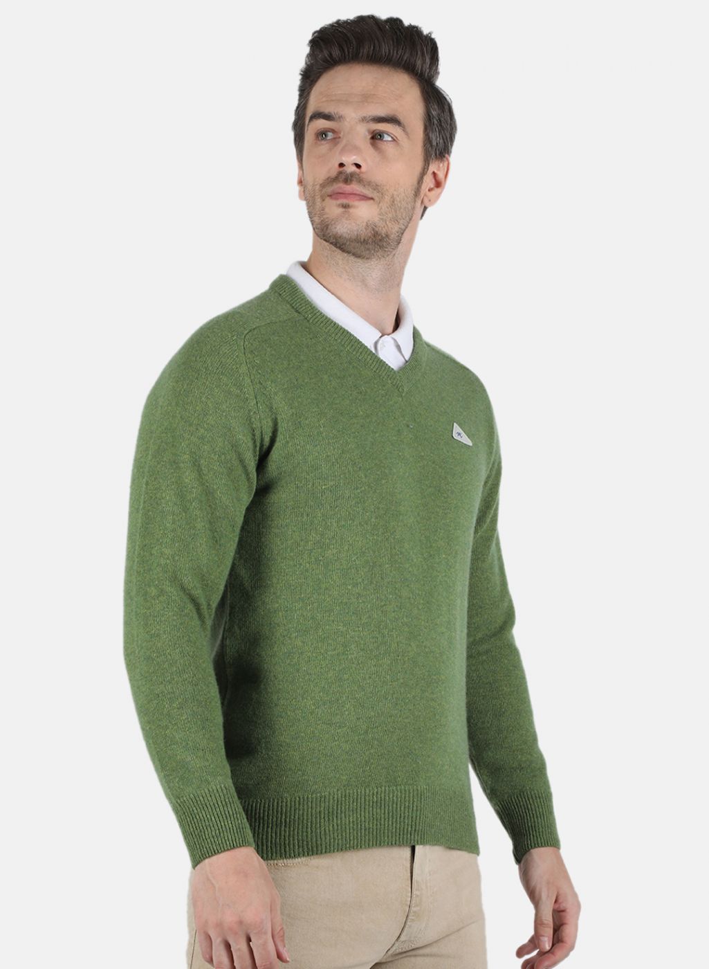 Men Green Solid Pullover