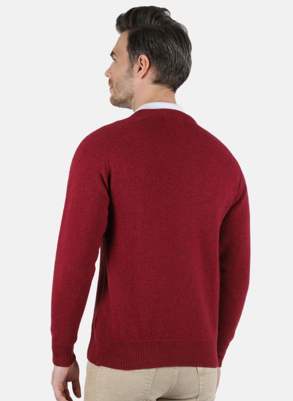 Men Red Solid Pullover