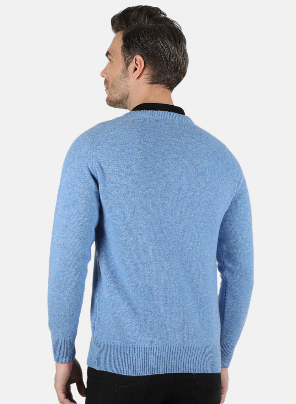 Men Blue Solid Pullover