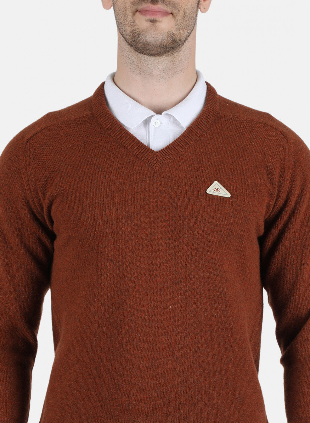 Men Brown Solid Pullover