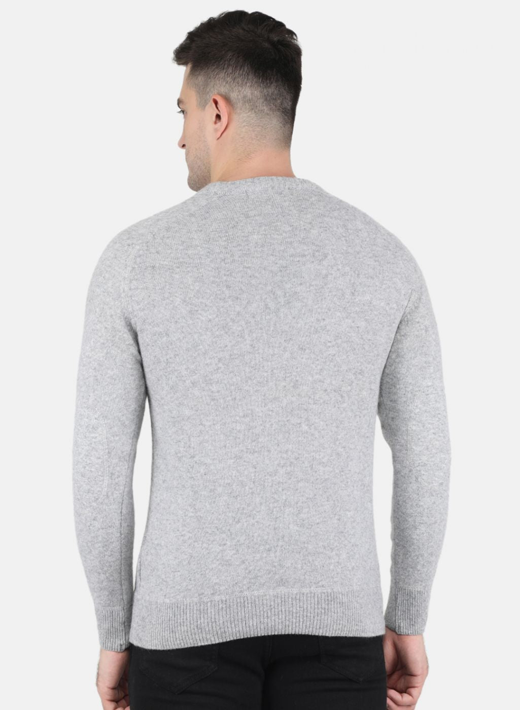 Men Grey Solid Pullover