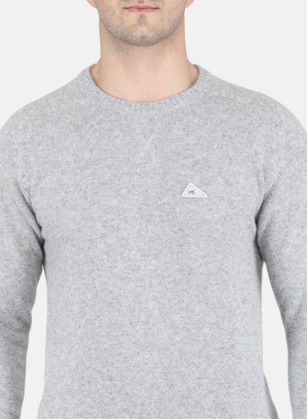 Men Grey Solid Pullover