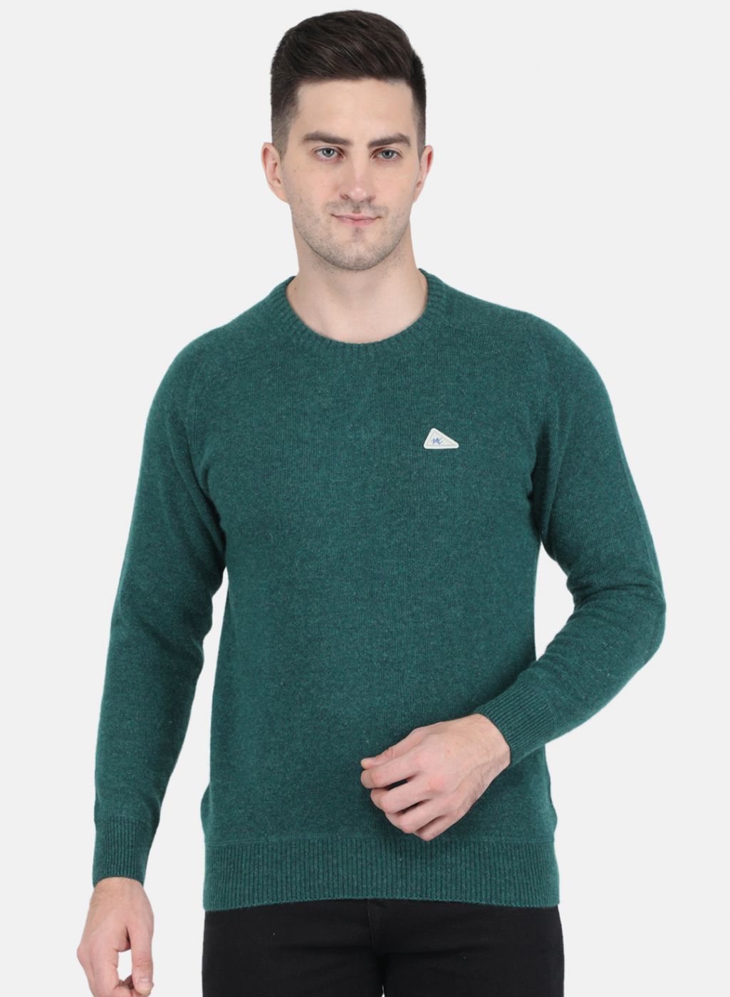 Men Green Solid Pullover