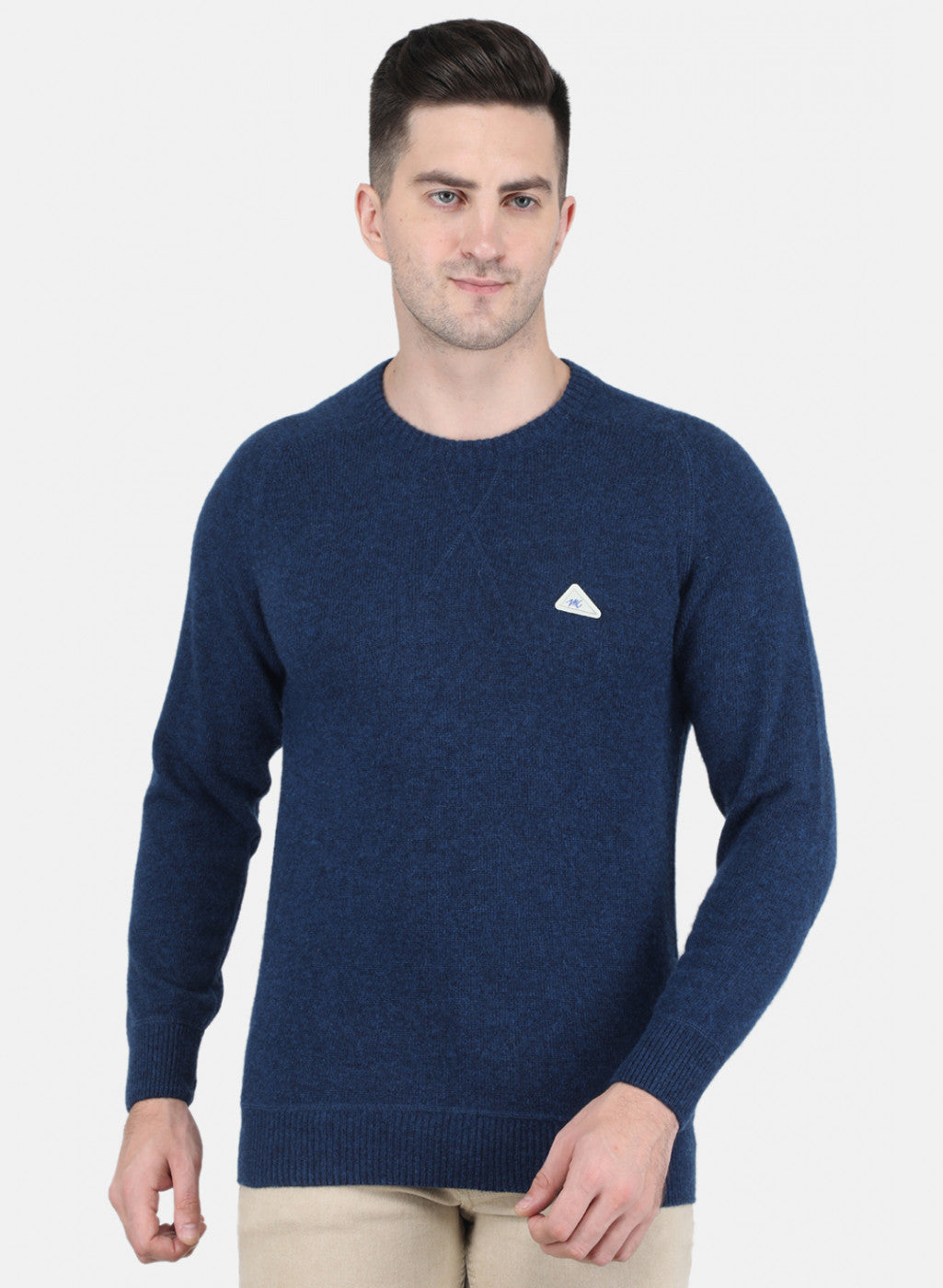 Men Blue Solid Pullover