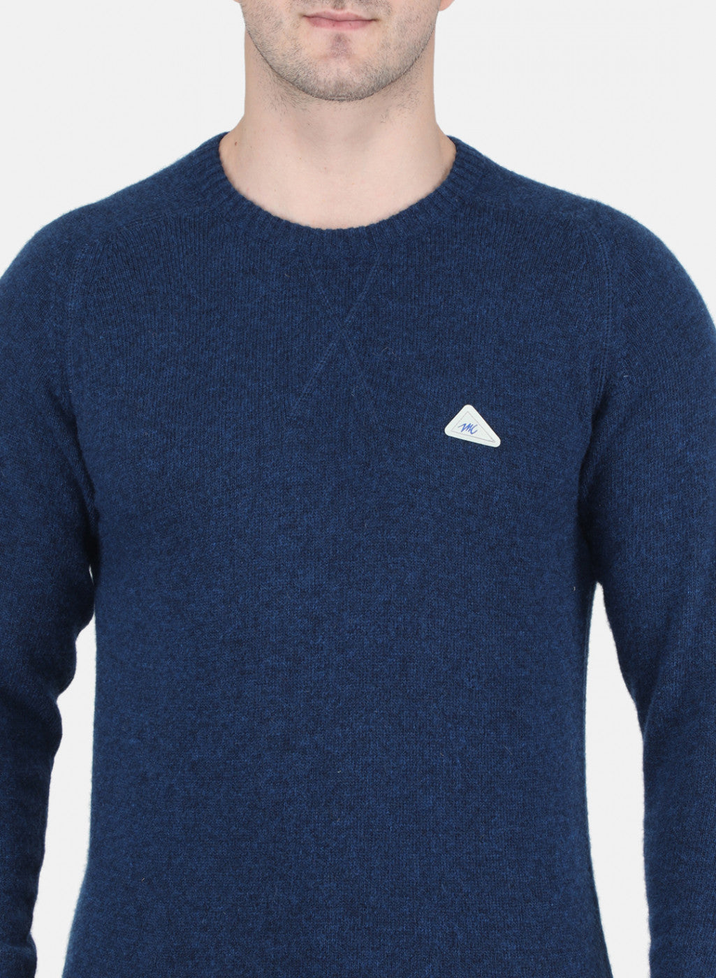 Men Blue Solid Pullover