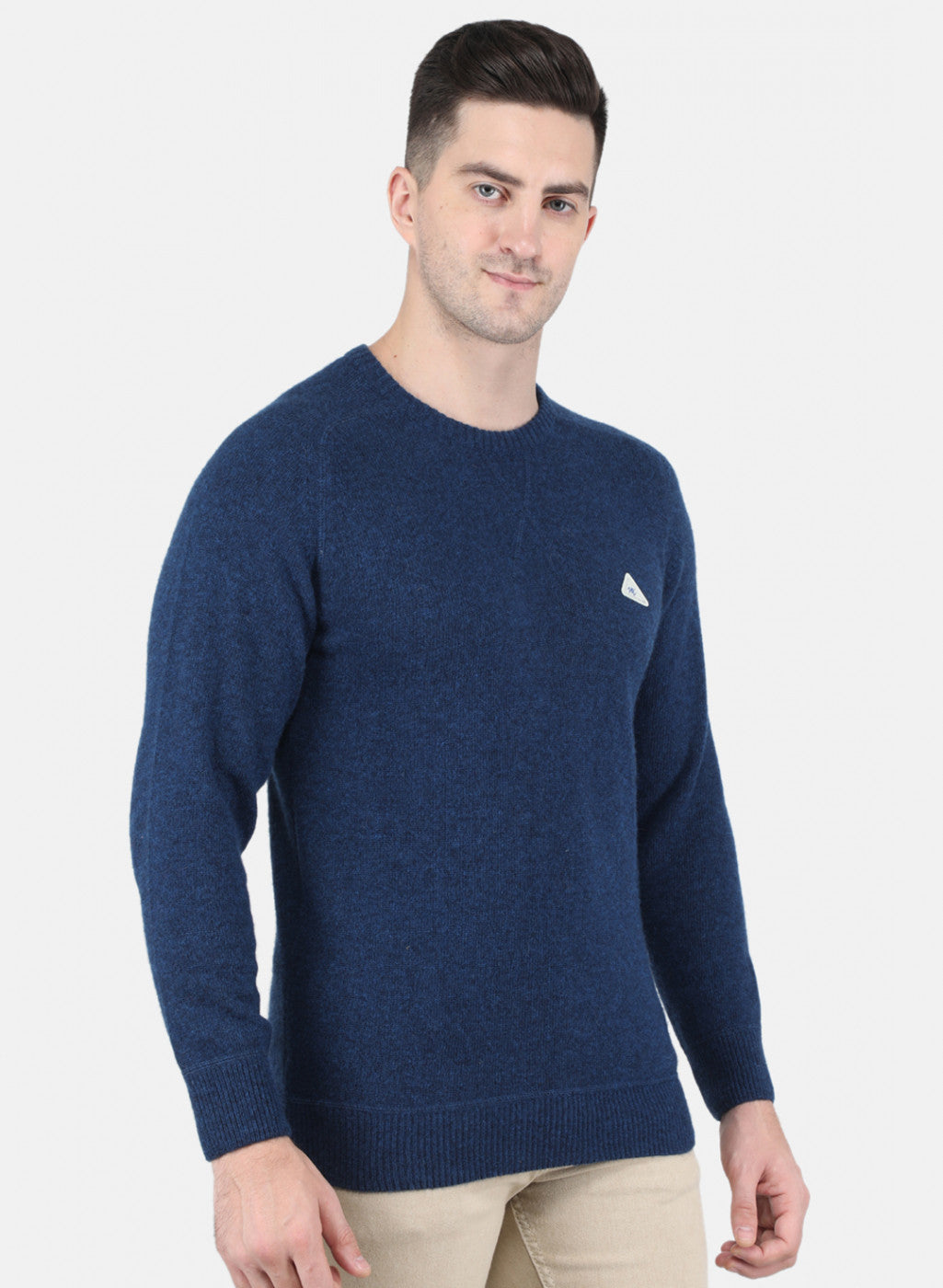 Men Blue Solid Pullover