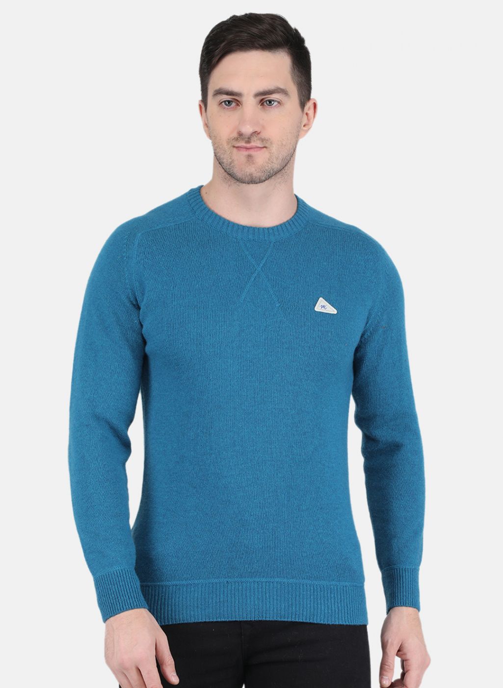 Men Blue Solid Pullover