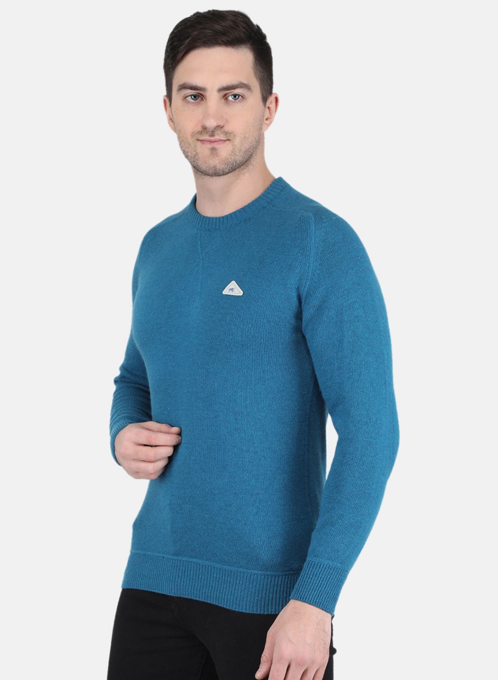 Men Blue Solid Pullover