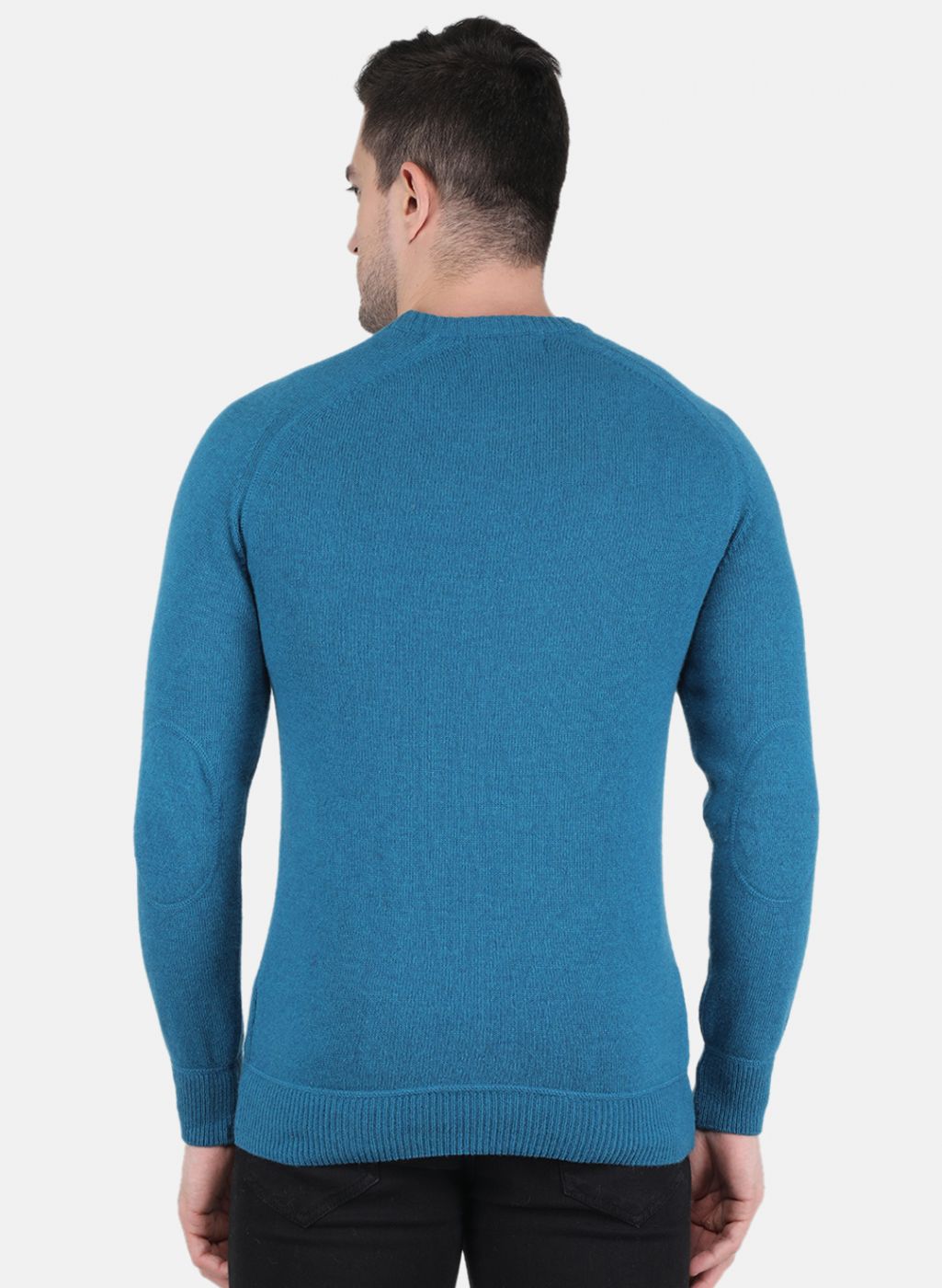 Men Blue Solid Pullover