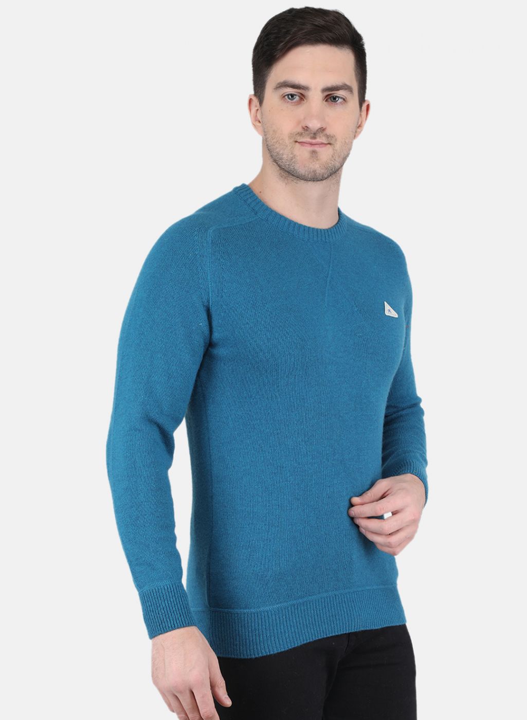 Men Blue Solid Pullover