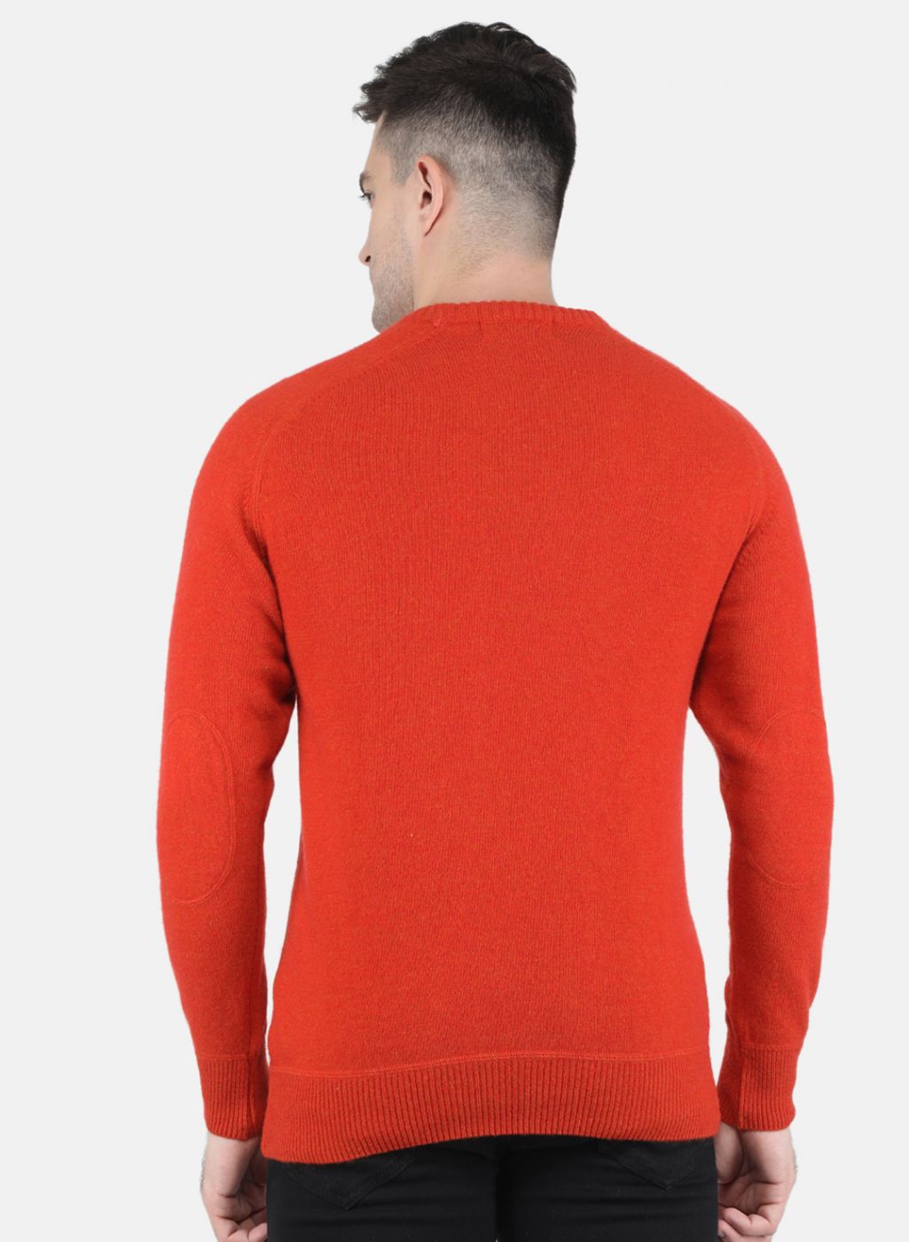 Men Orange Solid Pullover