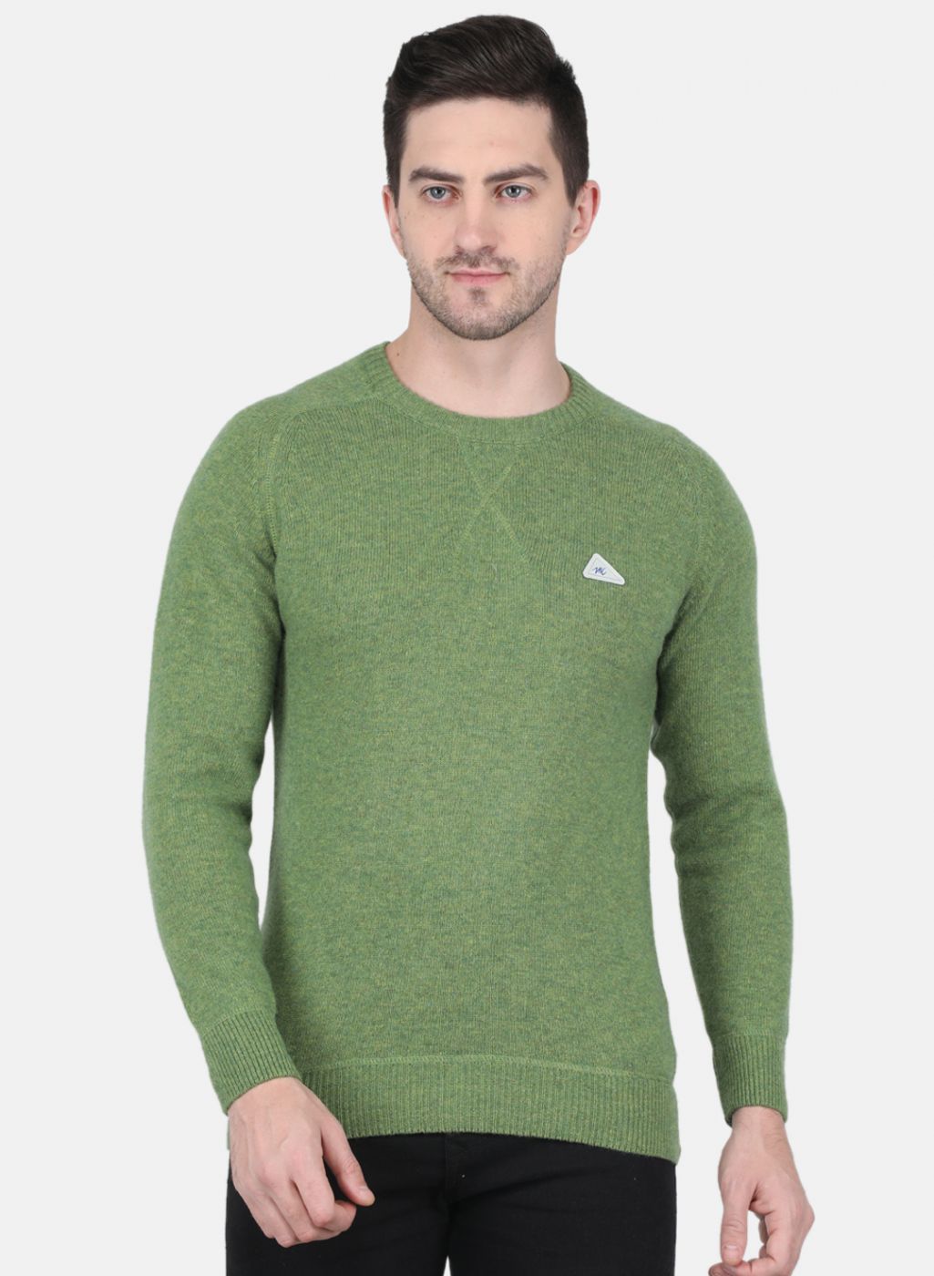 Men Green Solid Pullover