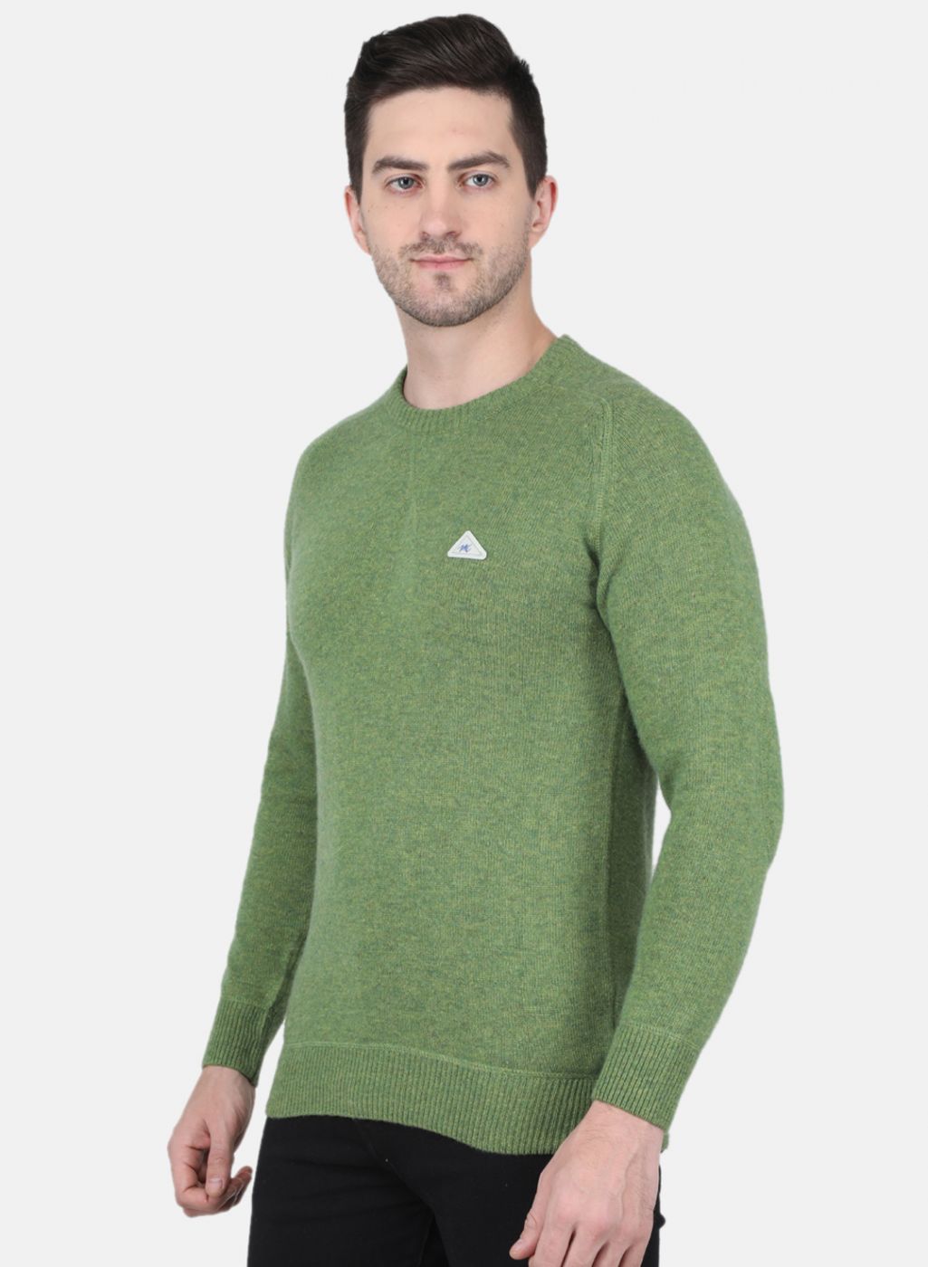 Men Green Solid Pullover