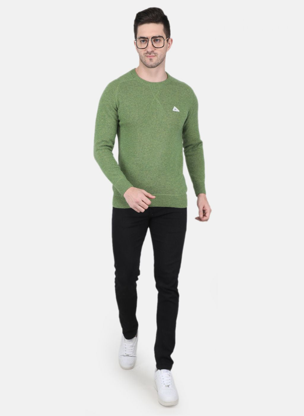 Men Green Solid Pullover