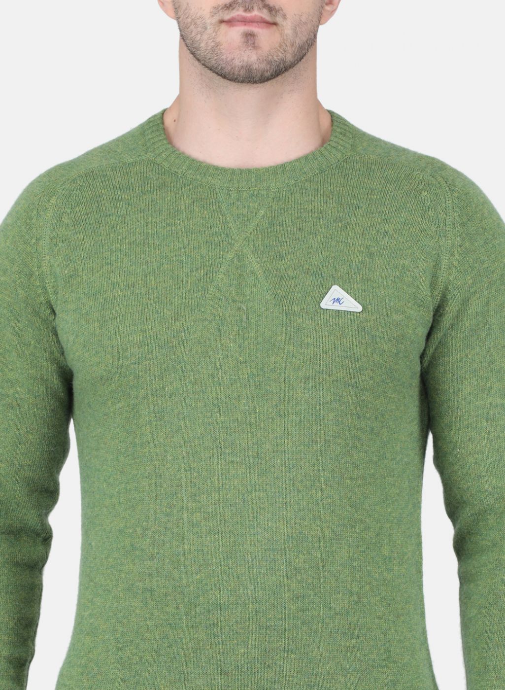 Men Green Solid Pullover